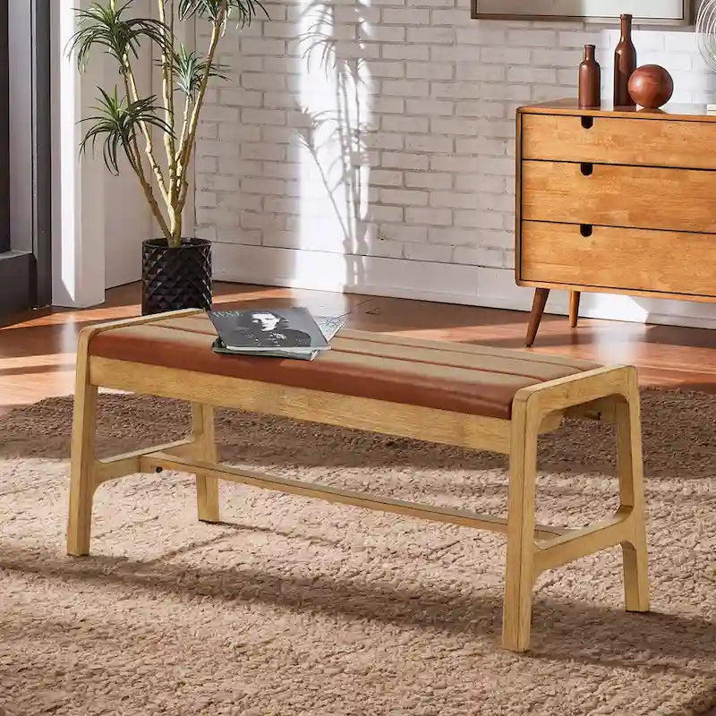 Cesis Modern Scandinavian Light Oak Finish Bench