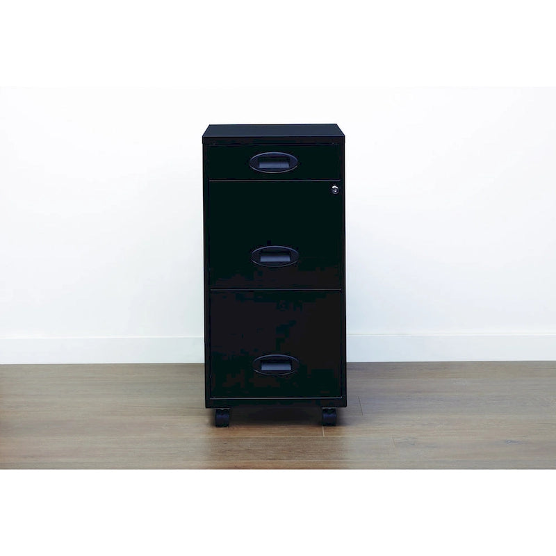 Space Solutions Black 3-drawer Mobile File Cabinet