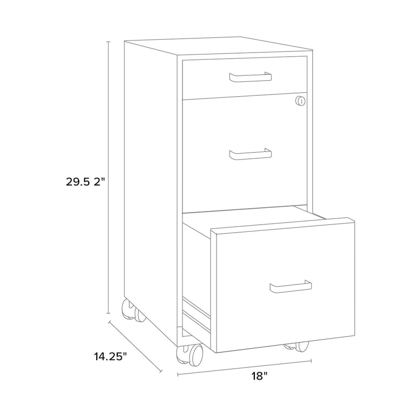 Classeur mobile noir à 3 tiroirs Space Solutions