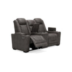 Canapé inclinable électrique deux places HyllMont gris avec console, Signature Design by Ashley - 182 cm (L) x 99 cm (P) x 112 cm (H)
