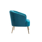 Fauteuil d'appoint Skye en velours capitonné avec pieds chromés de Porthos Home