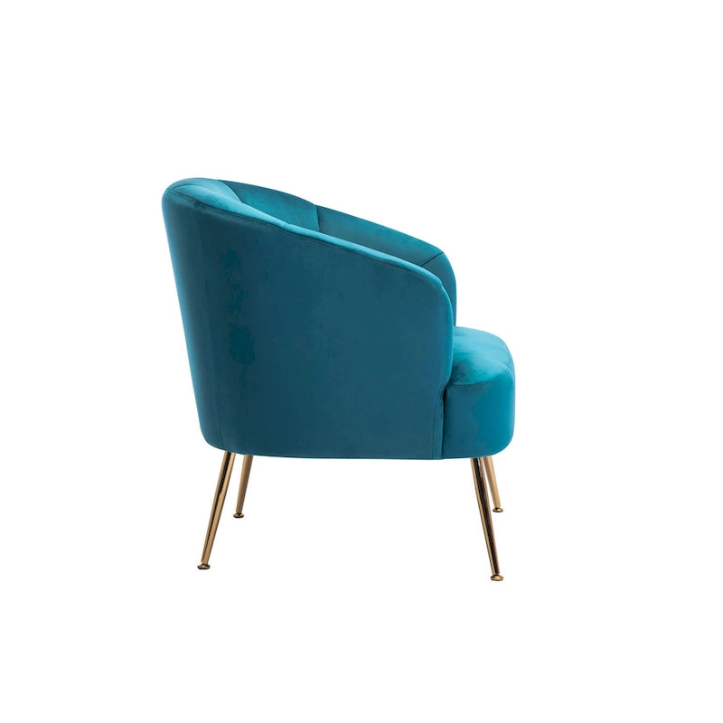 Fauteuil d'appoint Skye en velours capitonné avec pieds chromés de Porthos Home