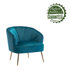 Fauteuil d'appoint Skye en velours capitonné avec pieds chromés de Porthos Home