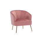 Fauteuil d'appoint Skye en velours capitonné avec pieds chromés de Porthos Home