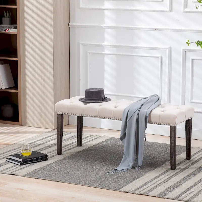 Banc de salle à manger en velours, banc de chambre