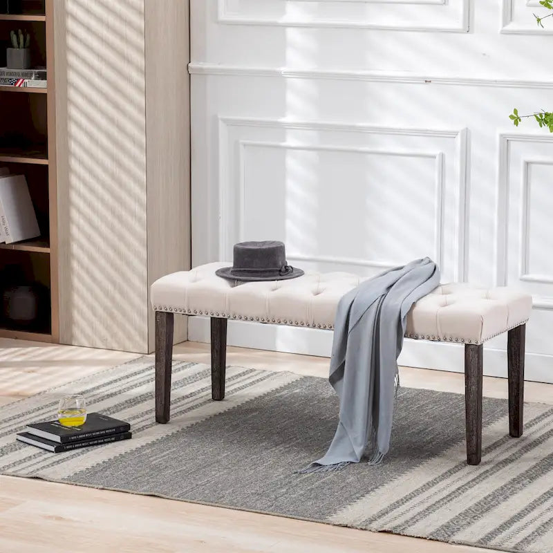 Banc de salle à manger en velours, banc de chambre