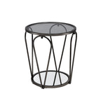 Ensemble de deux tables basses Gable Glam avec plateau en verre et étagère, par Furniture of America