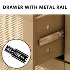 Commode en rotin à 6 tiroirs, tiroir en rotin,