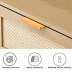 Commode en rotin à 6 tiroirs, tiroir en rotin,