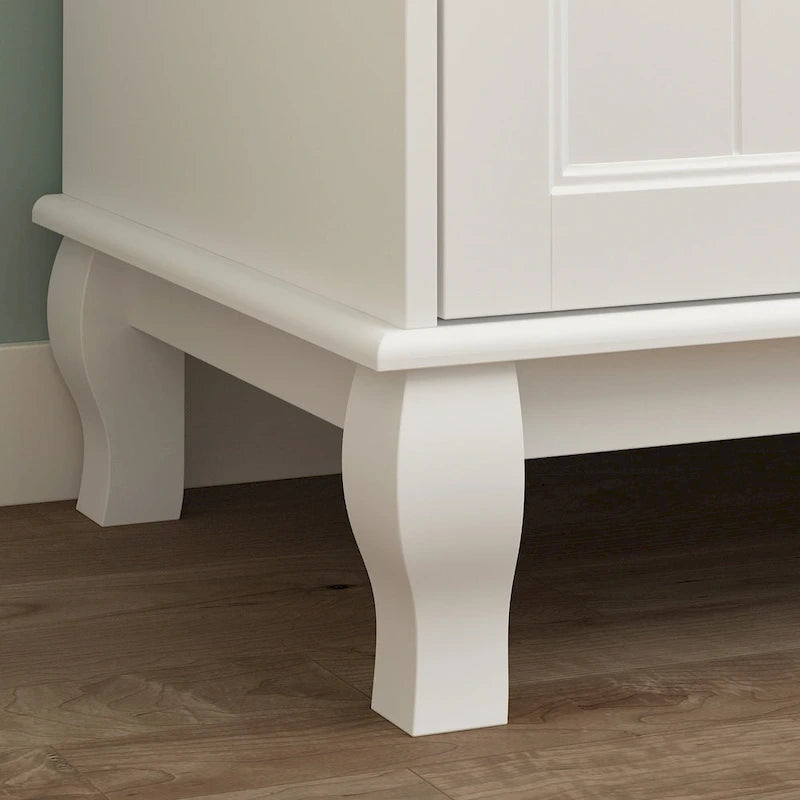 Armoire traditionnelle Home à 2 tiroirs, autoportante, en bois laqué blanc - 63 po L x 71,3 po