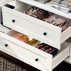 Armoire traditionnelle Home à 2 tiroirs, autoportante, en bois laqué blanc - 63 po L x 71,3 po