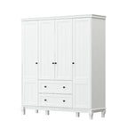 Armoire traditionnelle Home à 2 tiroirs, autoportante, en bois laqué blanc - 63 po L x 71,3 po