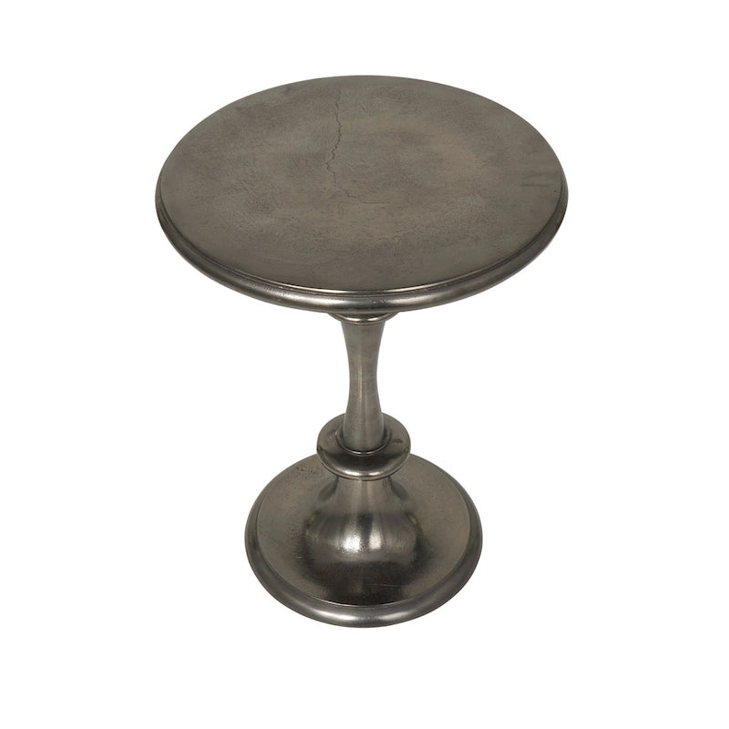 Table d'appoint en aluminium tourné - Noir - Roche River Decor - 45,7 cm (L) x 45,7 cm (l) x 58,4 cm (H)