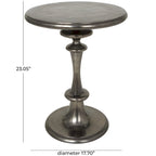 Table d'appoint en aluminium tourné - Noir - Roche River Decor - 45,7 cm (L) x 45,7 cm (l) x 58,4 cm (H)