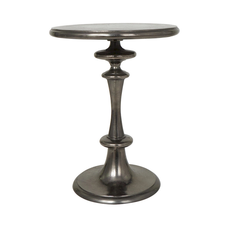 Table d'appoint en aluminium tourné - Noir - Roche River Decor - 45,7 cm (L) x 45,7 cm (l) x 58,4 cm (H)
