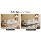 Canapé JASIWAY moderne en bois massif recouvert de coton et de lin