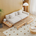 Canapé JASIWAY moderne en bois massif recouvert de coton et de lin