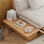 Canapé JASIWAY moderne en bois massif recouvert de coton et de lin