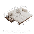 Canapé JASIWAY moderne en bois massif recouvert de coton et de lin
