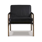 Fauteuil d'appoint en cuir style moderne du milieu du siècle, signé Ashley Puckman - 74 cm (L) x 80 cm (P) x 87 cm (H)