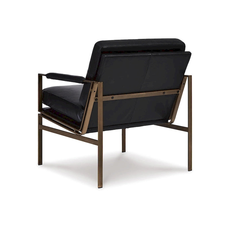 Fauteuil d'appoint en cuir style moderne du milieu du siècle, signé Ashley Puckman - 74 cm (L) x 80 cm (P) x 87 cm (H)