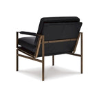 Fauteuil d'appoint en cuir style moderne du milieu du siècle, signé Ashley Puckman - 74 cm (L) x 80 cm (P) x 87 cm (H)