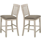 Tabourets de bar de style campagnard, dossier en ardoise et assise rembourrée (lot de 2)