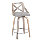 Tabouret de comptoir à hauteur fixe Gray Barn Charlotte 24 avec pieds en bois courbé (lot de 2)