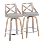 Tabouret de comptoir à hauteur fixe Gray Barn Charlotte 24 avec pieds en bois courbé (lot de 2)