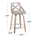 Tabouret de comptoir à hauteur fixe Gray Barn Charlotte 24 avec pieds en bois courbé (lot de 2)