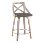 Tabouret de comptoir à hauteur fixe Gray Barn Charlotte 24 avec pieds en bois courbé (lot de 2)