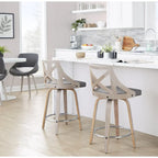 Tabouret de comptoir à hauteur fixe Gray Barn Charlotte 24 avec pieds en bois courbé (lot de 2)