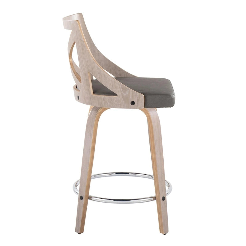 Tabouret de comptoir à hauteur fixe Gray Barn Charlotte 24 avec pieds en bois courbé (lot de 2)