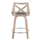 Tabouret de comptoir à hauteur fixe Gray Barn Charlotte 24 avec pieds en bois courbé (lot de 2)