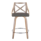 Tabouret de comptoir à hauteur fixe Gray Barn Charlotte 24 avec pieds en bois courbé (lot de 2)