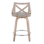 Tabouret de comptoir à hauteur fixe Gray Barn Charlotte 24 avec pieds en bois courbé (lot de 2)