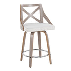 Tabouret de comptoir à hauteur fixe Gray Barn Charlotte 24 avec pieds en bois courbé (lot de 2)