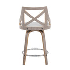 Tabouret de comptoir à hauteur fixe Gray Barn Charlotte 24 avec pieds en bois courbé (lot de 2)