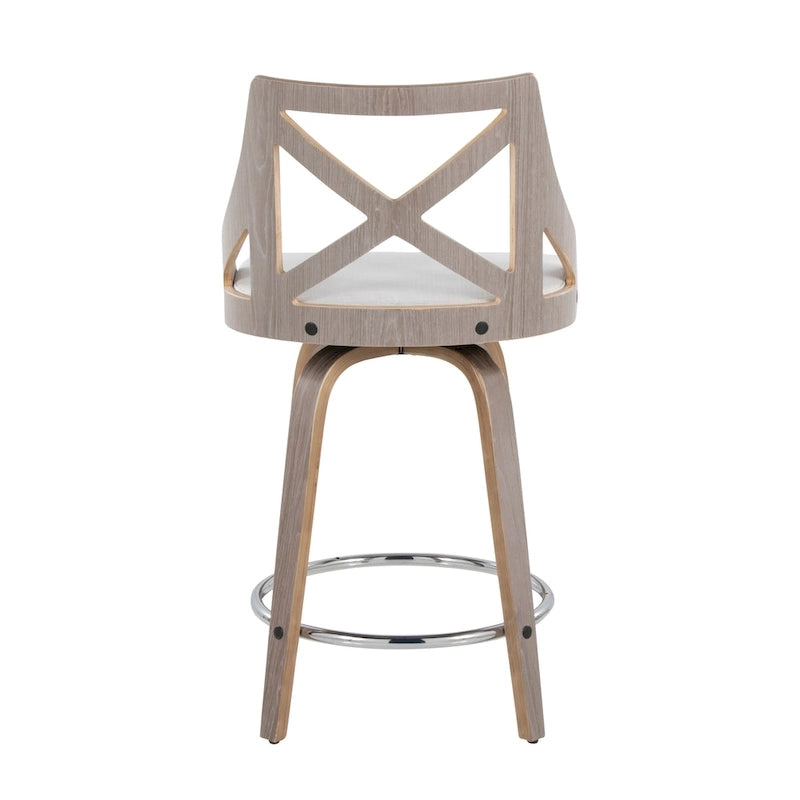 Tabouret de comptoir à hauteur fixe Gray Barn Charlotte 24 avec pieds en bois courbé (lot de 2)