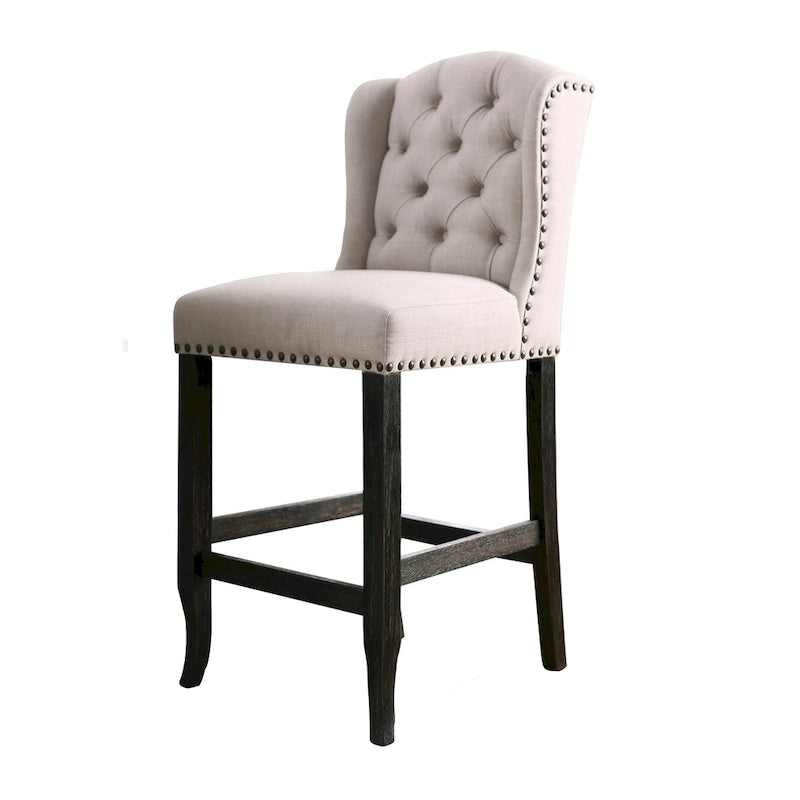 Chaises de bar Tays Rustic Linen capitonnées (lot de 2) par Furniture of America