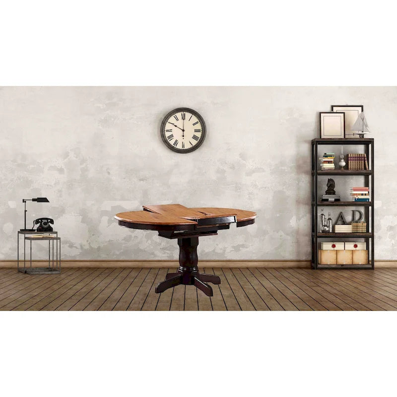 Round Butterfly leaf Dining Table - N/A
