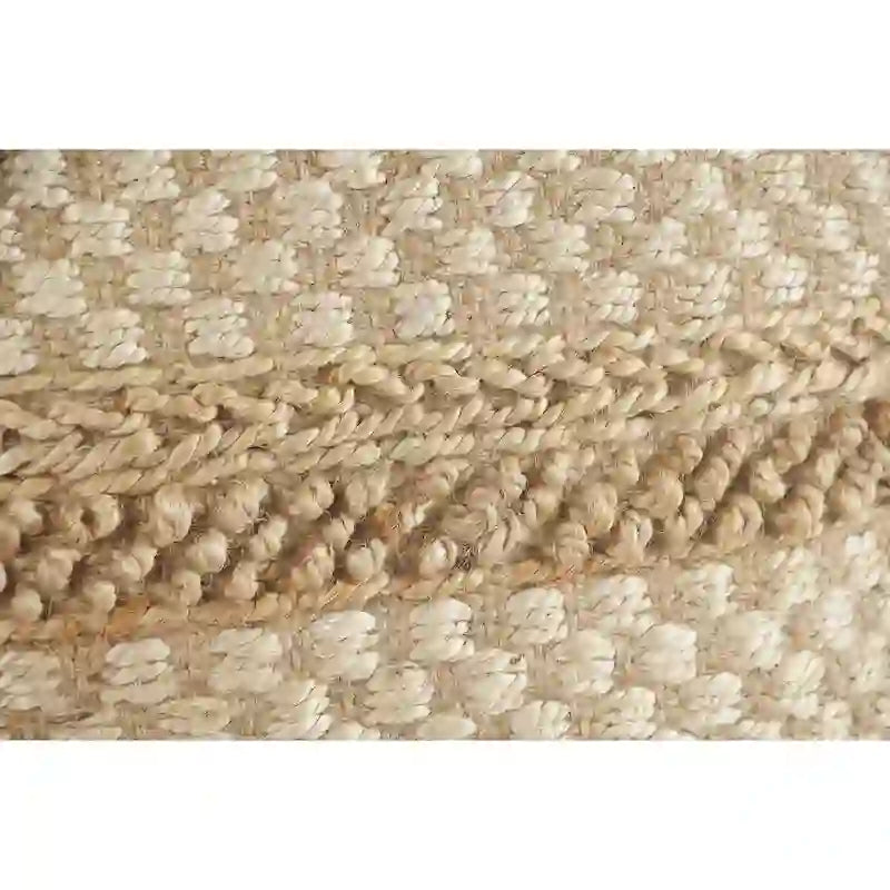 Pouf à carreaux en jute naturel Sevita