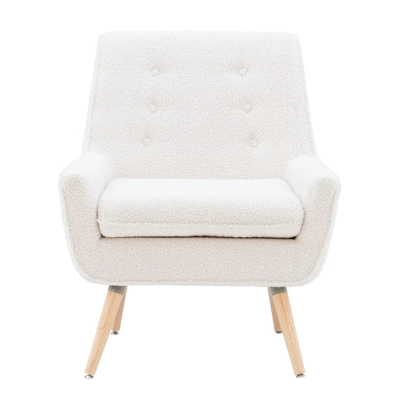 Fauteuil d'appoint Arlo blanc en fausse fourrure sherpa