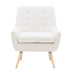 Fauteuil d'appoint Arlo blanc en fausse fourrure sherpa