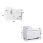 Banc de rangement à chaussures en bois avec tiroir, blanc