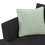 Canapé d'angle 112 x 87 cm, 7 places, modulable, avec 3 coussins, noir.