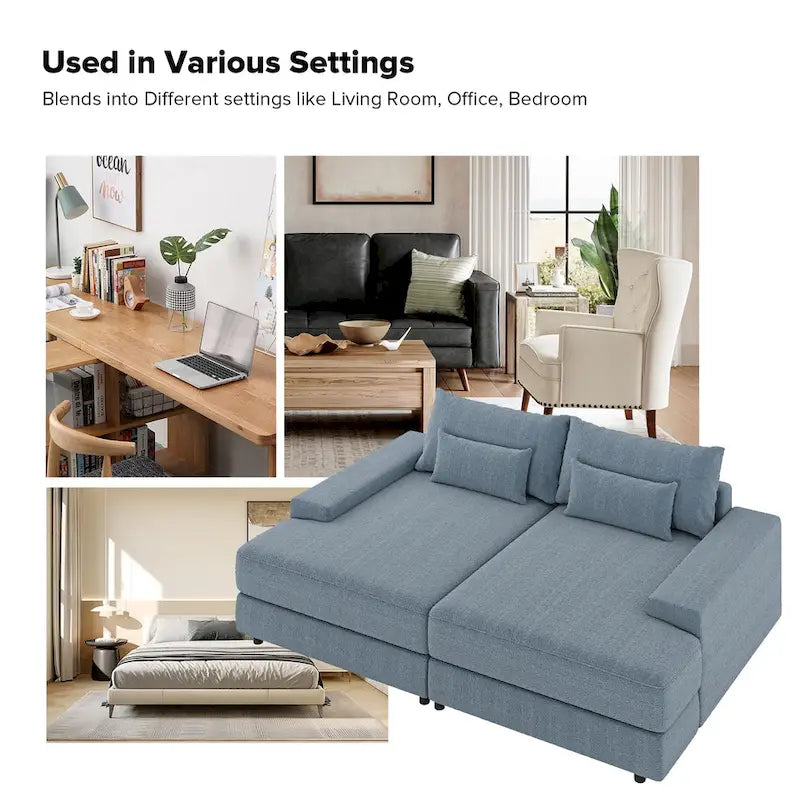 Canapé Conradus Modern surdimensionné 57 pouces à accoudoirs carrés profonds par HULALA HOME