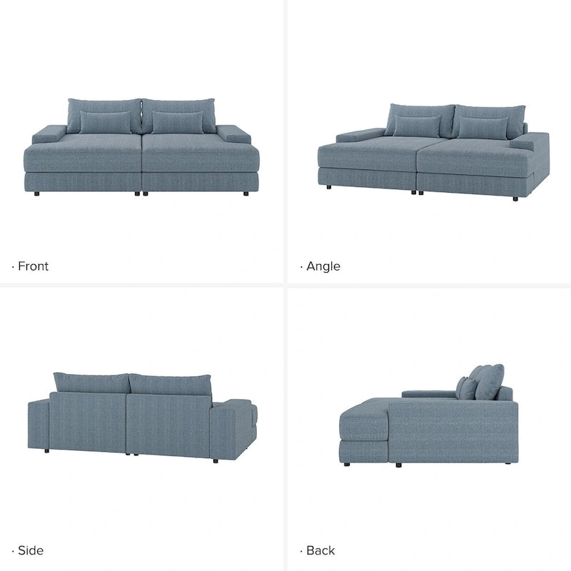 Canapé Conradus Modern surdimensionné 57 pouces à accoudoirs carrés profonds par HULALA HOME