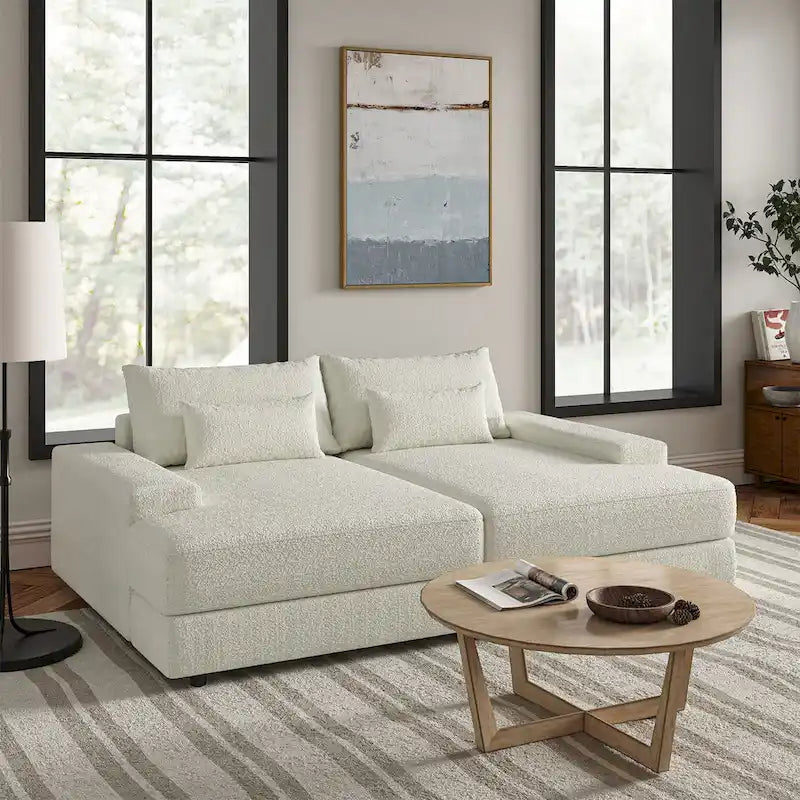 Canapé Conradus Modern surdimensionné 57 pouces à accoudoirs carrés profonds par HULALA HOME