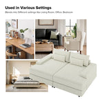 Canapé Conradus Modern surdimensionné 57 pouces à accoudoirs carrés profonds par HULALA HOME